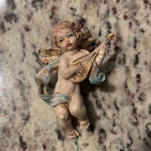 Vintage Cherub Angel Ornament Depose Italy Plastic Vtg Christmas Figurine Baby